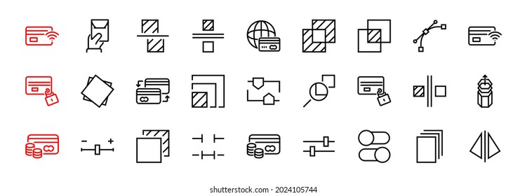 A simple set of image editing related vector line icons. Contains icons such as crop, copy, scale, rotate and more. Editable stroke. 48x48 Pixel Perfect. On white background.
