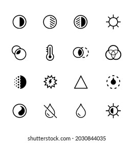 Simple Set of Image Editing Related Vector Icons. Contains such icons as filter, brightness and more. Modern vector pictogram collection.