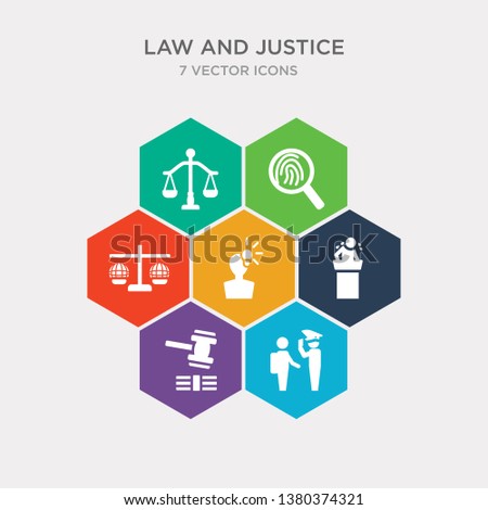 simple set of immigration, inheritance law, innocent, intellectual property icons, contains such as icons international law, investigation, justice scale and more. 64x64 pixel perfect. infographics