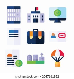 Simple Set Immigration Vector Color Icons. Color with Editable stroke