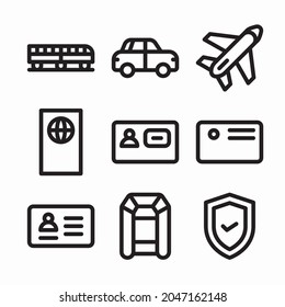 Simple Set Immigration Vector line Icons. Line with Editable stroke