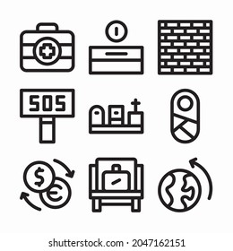 Simple Set Immigration Vector line Icons. Line with Editable stroke