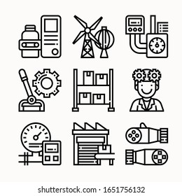 einfache Set-Vektorillustration für industrielle Prozesslinien