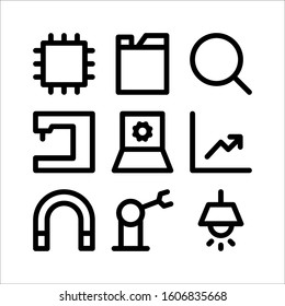 Simple Set of Industrial Related Vector Line Icons