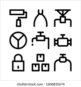 Simple Set of Industrial Related Vector Line Icons