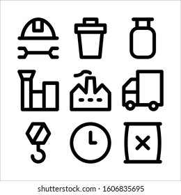 Simple Set of Industrial Related Vector Line Icons
