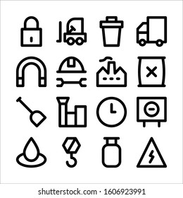 Simple Set of Industrial Related Vector Line Icons