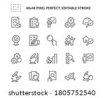 Simple Set of Inspection Related Vector Line Icons. Contains such Icons as Check, Testing, Examination and more. Editable Stroke. 48x48 Pixel Perfect.