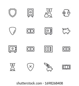 Simple set of insurance icons in trendy line style. Modern vector symbols, isolated on a white background. Linear pictogram pack. Line icons collection for web apps and mobile concept.