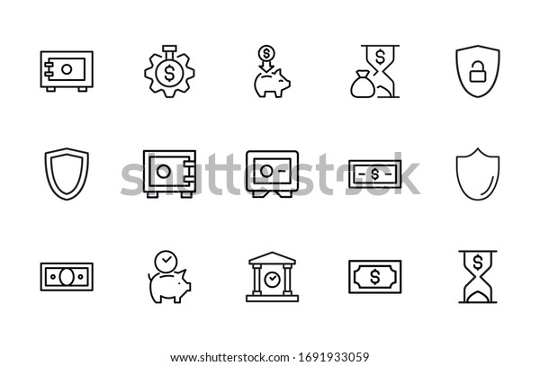 Simple set of\
insurance icons in trendy line style. Modern vector symbols,\
isolated on a white background. Linear pictogram pack. Line icons\
collection for web apps and mobile\
concept.