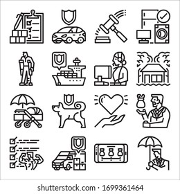Einfache Symbole für Vektorillustration mit Versicherungen