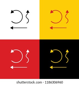 Simple set to Interface Arrows. Vector. Icons of german flag on corresponding colors as background.
