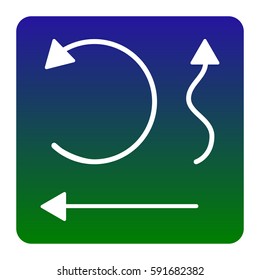 Simple set to Interface Arrows Vector. White icon at green-blue gradient square with rounded corners on white background. Isolated.