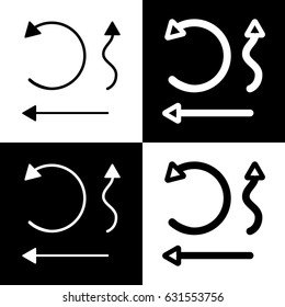 Simple set to Interface Arrows. Vector. Black and white icons and line icon on chess board.