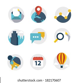 Simple set of interface related vector icons for your design