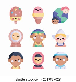 Simple Set International Childrens Day Vector Color Icons