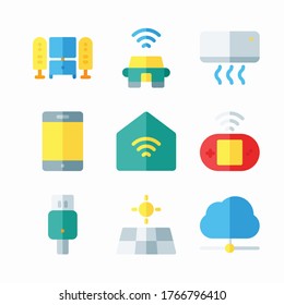 Simple Set Internet Of Things Vector Color Icons. Color with Editable stroke