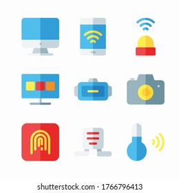 Simple Set Internet Of Things Vector Color Icons. Color with Editable stroke