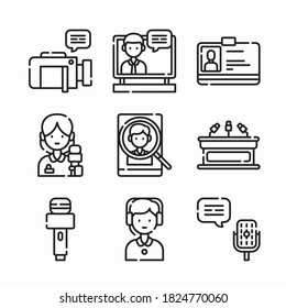 Simple Set Interview Vector line Icons. Line with Editable stroke