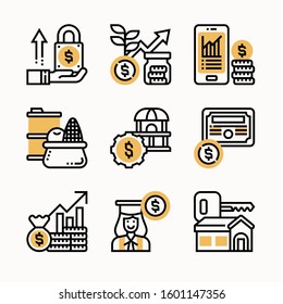 Simple Set Of Invesment Related Vector Color Icons