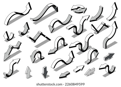 einfaches Set von isometrischen Symbolen von Insolen schwarz-weiß Stil, Vektorformat, stilvolles flaches Design für die Website, Sammlung von Cursoring für und Business