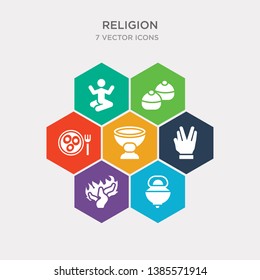 simple set of jewish incense, burning bush, ohr, laver of washing icons, contains such as icons gefilte fish, sufganiyah, meditation and more. 64x64 pixel perfect. infographics vector