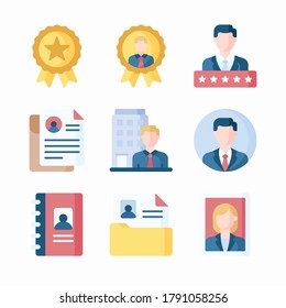 Simple Set Job Resume Vector Color Icons. Color with Editable stroke