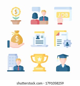 Simple Set Job Resume Vector Color Icons. Color with Editable stroke