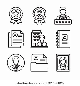 Simple Set Job Resume Vector line Icons. Line with Editable stroke