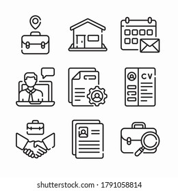 Simple Set Job Resume Vector line Icons. Line with Editable stroke