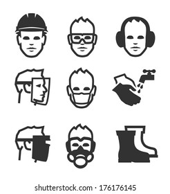 Simple set of job safety related vector icons for your design.