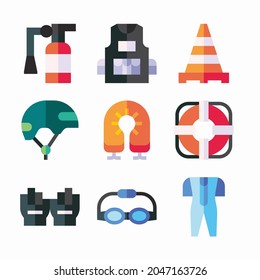 Simple Set Job Safety Vector Color Icons