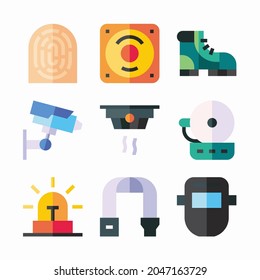 Iconos de color de los vectores de seguridad de trabajo simples