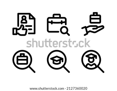 Simple Set of Job Seeker Related Vector Line Icons. Contains Icons as Great Resume, Hiring, Searching and more.