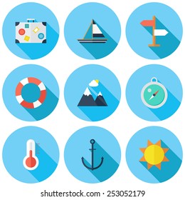  Simple set of journey related vector icons for your Web design and Mobile Application. EPS 10.