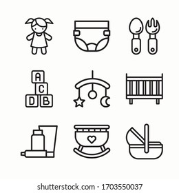 
Simple Set Kids Element Vector line Icons. Line with Editable stroke