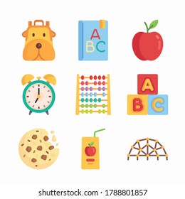 Simple Set Kindergarden Vector Color Icons