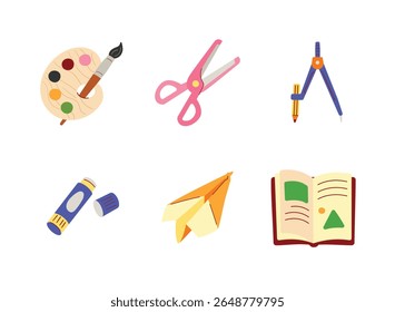 Simple Set of Kit Elementary School Colorful Illustration. Contains Illustration as  and more.