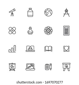 Simple set of knowledge modern thin line icons. Trendy design. Pack of stroke icons. Vector illustration isolated on a white background. Premium quality symbols.