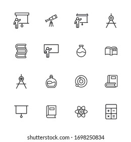 Simple set of knowledge modern thin line icons. Trendy design. Pack of stroke icons. Vector illustration isolated on a white background. Premium quality symbols.