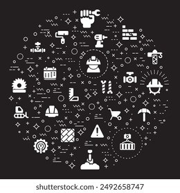 Simple Set of Labor Day and industry Related Vector Line Illustration. Contains such Icons as engineer, architect, service, job, worker, factory, builder, labour, employee, helmet and more.