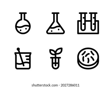 Simple Set of Laboratory Related Vector Line Icons. Contains Icons as Chemistry, Test Tube, Botany Lab, Germs and more.