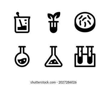 Simple Set of Laboratory Related Vector Solid Icons. Contains Icons as Germs, Chemistry, Test Tube, Botany Lab and more.