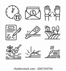 Simple Set Labour Day Vector line Icons. Line with Editable stroke
