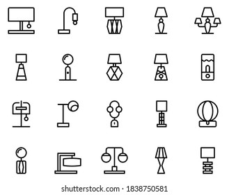 Simple set of lamps icon on white background.