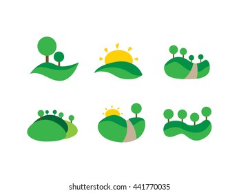 Simple Set of Land Related Vector Icons