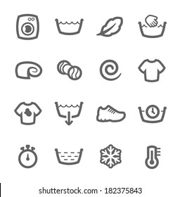 Simple set of Laundry related vector icons for your design