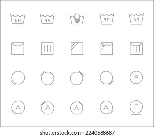 Simple Set of laundry Related Vector Line Icons.
Vector collection of washing, ironing, dry, cleaning, housework, care, fabric, housekeeping, bleach and design elements symbols or logo element.