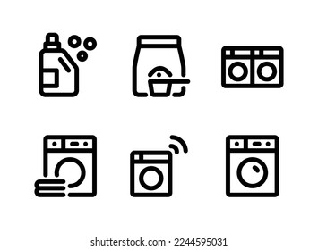 Simple Set of Laundry Related Vector Line Icons. Contains Icons as Detergent, Cleaner, Dryer and more.