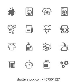 Simple Set of Laundry Related Vector Icons. Contains Such Icons as Detergent, Spot, drying and More.